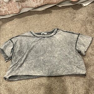 Mustard Seed Gray Cropped Top